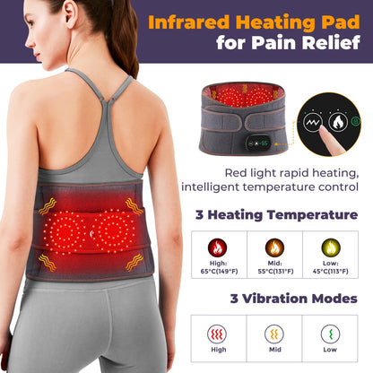 Electric Heating Waist Massager Vibration Hot Compress Lumbar Brace Belt Waist Massage Back Support Relax Blood Circulation